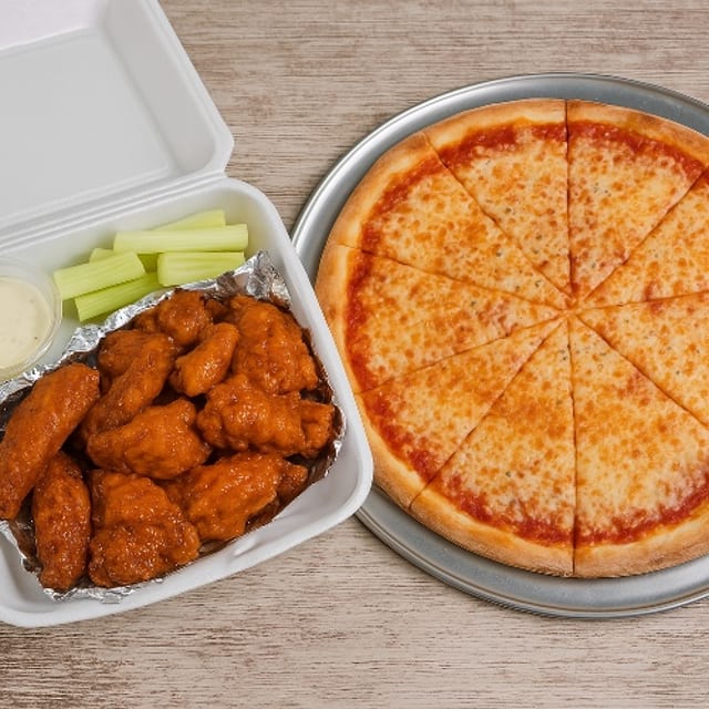 1 Large Pizza, 10 Wings & 2 Liter Soda.