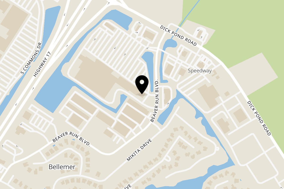 Map showing the location of Roma Pizza on 2699 Beaver Run Blvd in Myrtle Beach